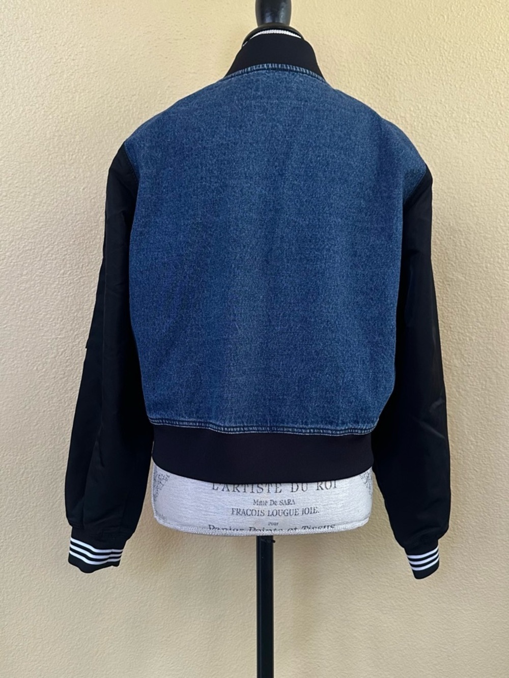 Adidas Originals SST Denim Graphic Varsity Bomber Jacket Size Medium Like New! - Picture 7 of 11